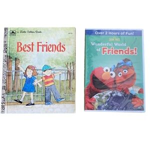Golden Book and Sesame DVD Friends Lot